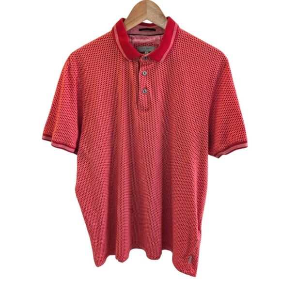 Ted Baker Polo Geometric Print Red 6 (US XXL) - Picture 1 of 10
